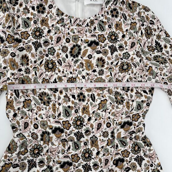 A.L.C. Womens Dress Size 4 Tordi Floral Paisley Silk 3/4 Sleeve Tiered Mini - Picture 7 of 9